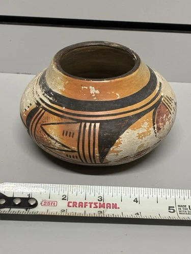 Vintage Mid-Century Native American Hopi Polychrome Pottery Jar Unsigned