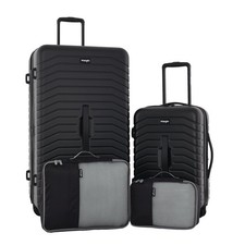 Trunk Spinner Suitcase Set, Black, 2 Luggage 2 Packing Cubes