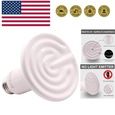 Reptile Heat Lamp Bulb -60W Ceramic Heat Emitter No Harm No Light Infrared He...