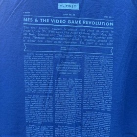 T-Post x Nintendo NES Video Games Blue T Shirt 8-Bit Graphic Metroid Size L