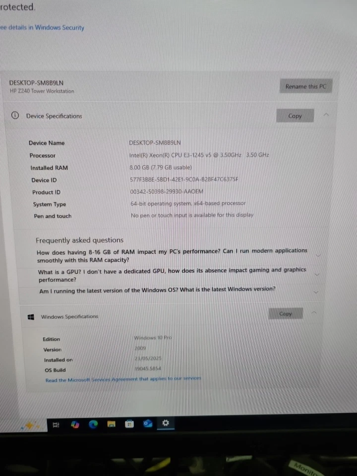 HP Z240 Tower WorkStation / Intel Xeon E3-1245v5 / 8GB RAM / 512GB SSD - Image 2 of 4