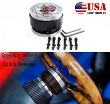 Universal Car Steering Wheel Quick Release Hub Adapter Snap Off Boss Kit Black