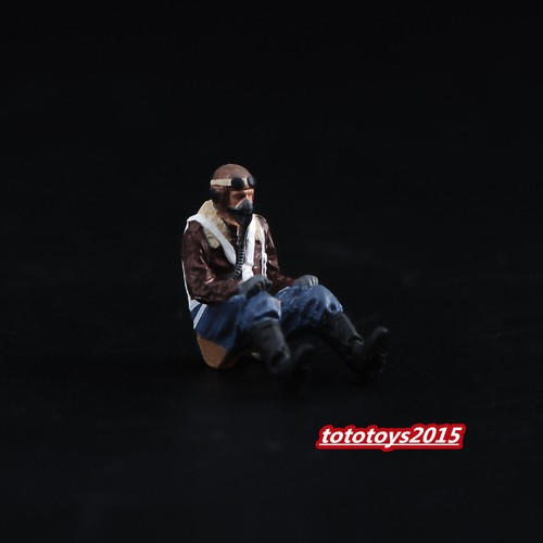 1/48 WWII US Pilot Man Scene Props Doll Miniatures Figures For Cars Vehicle Toy - Picture 3 of 9