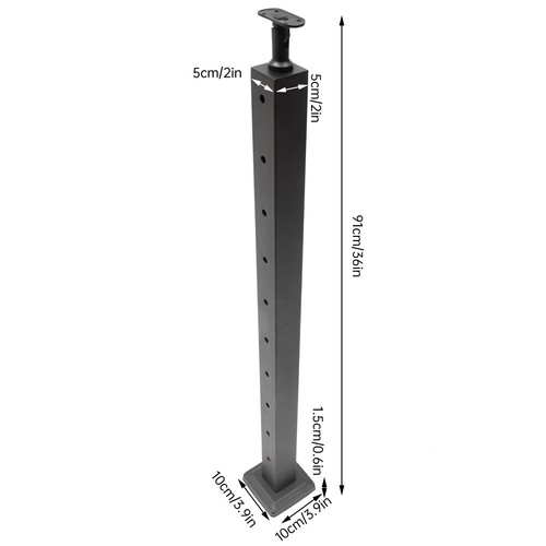 Cable Railing Post Railing Column 36"x2"x2" Level drilled Post Adjustable Top - Picture 4 of 17