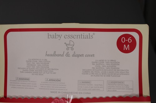 Baby Essentials Headband and Diaper Cover Red w White Fur Trim Santa Christmas - Picture 2 of 2