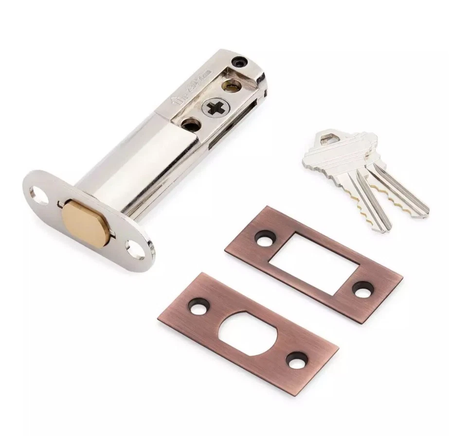 Juego de puertas de entrada de latón macizo - sin respaldo - mano izquierda - bronce frotado con aceite Foto 3 de 4