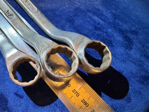 Sidchrome Offset Ring Spanner Set of 3 AF 1/2 - 3/4 Imperial Made in Australia - Picture 2 of 6