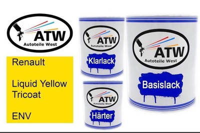 Renault, Liquid Yellow Tricoat, ENV, 1L Lackdose + 1L Klarlack + 500ml Härter - 