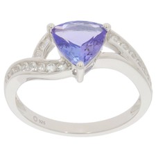 Sterling Silver Semi Mount Ring Setting Trillion Tri 7x7mm