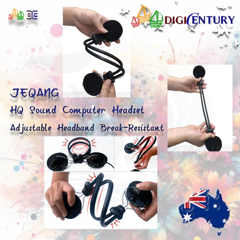 HQ Sound Adjustable Headband Gaming Music Conference PC Headset Break-Resistant - Image 3 of 3