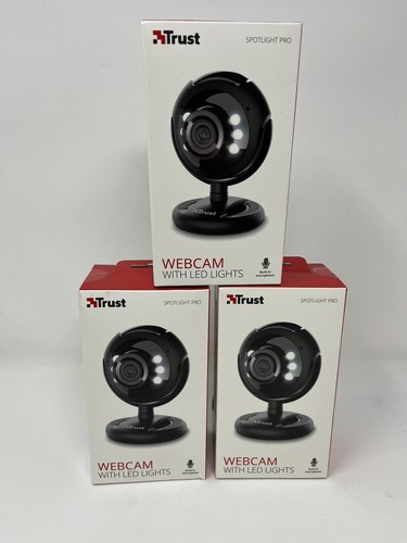 Trust Webcam with LED Lights Spotlight Pro Built In Microphone x 3 UK New
