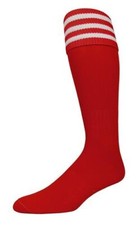Pearsox Intermediate Euro 3 Stripe Size 9-11 Red White 5 Pack Soccer Socks NWT