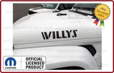 Set 2: 2008 - 2025 Jeep Wrangler WILLYS Hood decals stickers Matte Black SJ1G7