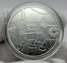 1 oz Steamboat Willie Mickey Mouse Captain .999 Fine Silver Round 40.00 per troy oz