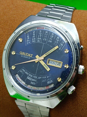 vintage Orient College Watch Perpetual Multi Year Calendar Automatic 21 Jewels