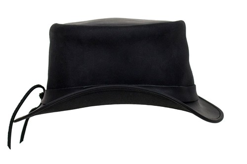 Sombrero de top de cuero negro Deadman - envío gratuito - Imagen 7 de 9