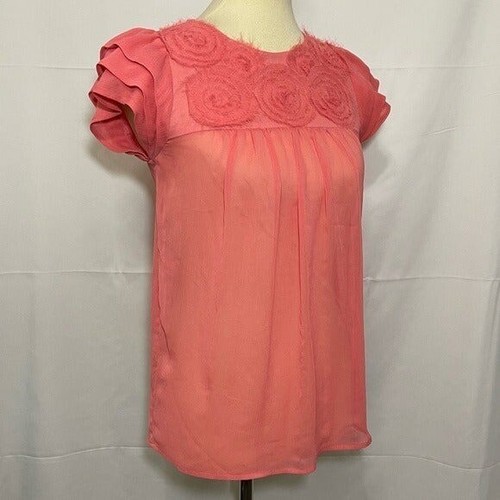 Blusa para mujer BCBGeneration semi transparente manga corta talla Xs - Imagen 4 de 12