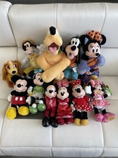 Disney Plush Lot 11 Mix Sizes. Mickey , Minnie , Goofy , Pluto. Vintage / Rare