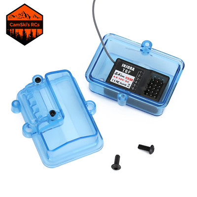 INJORA Waterproof Receiver Box for 1/10 RC Car Blue Plastic Includes O Ring