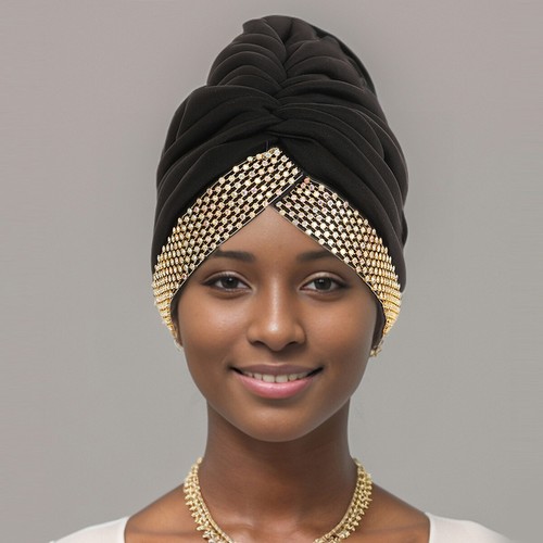 Copricapo copricapo donna copricapo nigeriano plissettato automatico gel cap copricapo - Foto 15 di 32