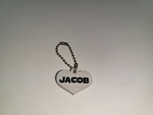 NUEVO JACOB en blanco CORAZÓN Llavero - Imagen 1 de 3