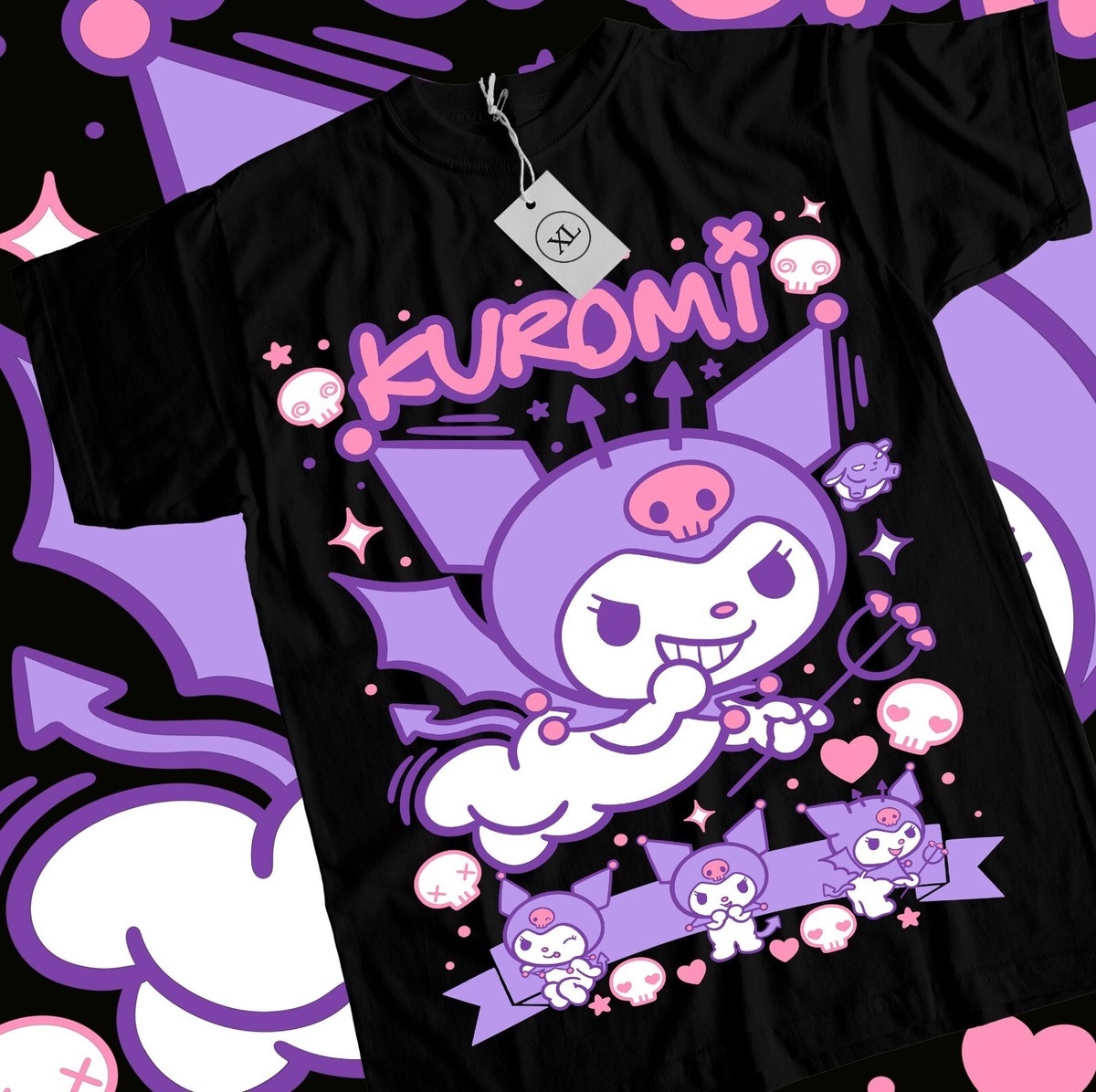 Kuromi T-Shirt Kawaii Harajuku Anime My Melody Sanrio Funny Gift 