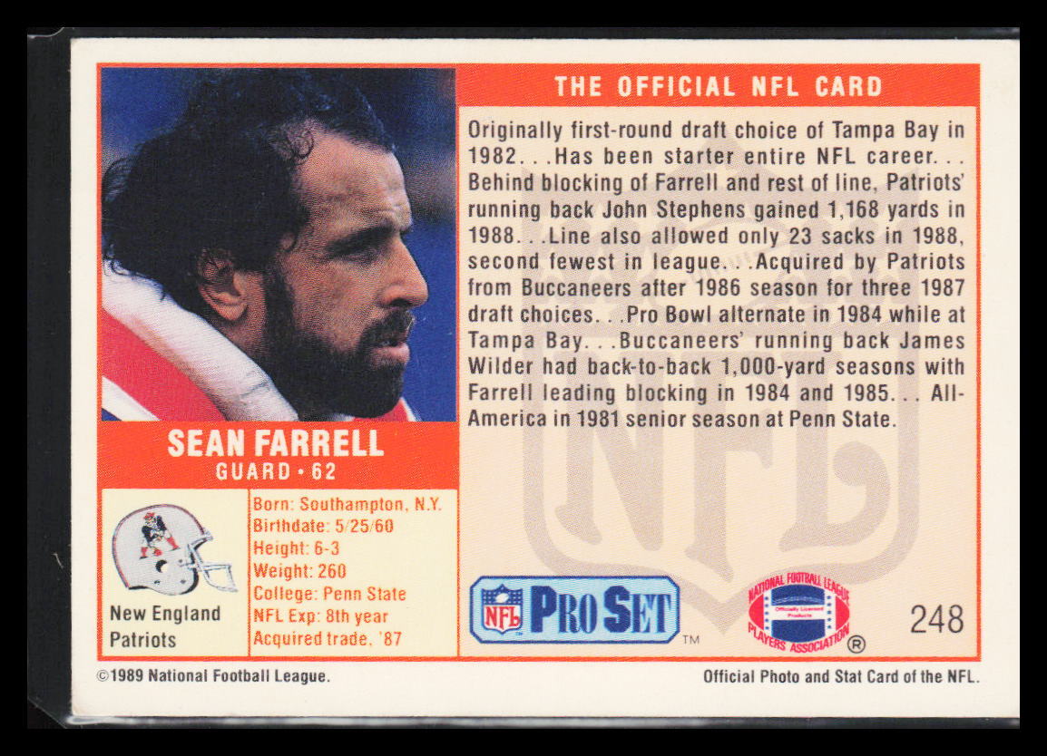 1989 NFL Pro Set Sean Farrell #248 | eBay
