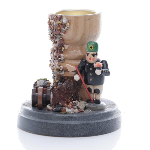Teelichthalter Bergmann mit Karre bunt Höhe= 11cm NEU Weihnachten Kerzenschmuck - Picture 3 of 3