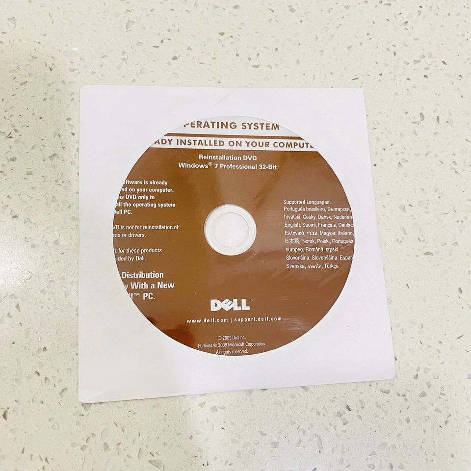 2 X Brand New Dell Windows 7 Professional 32 Bit Reinstallation DVD Discs New - Image 4 of 4