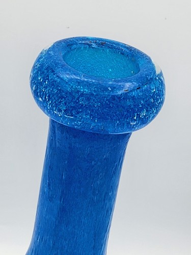 Vintage MCM Murano Pulegoso Cobalt Blue Art Glass 10" Decanter Bottle - Picture 3 of 9