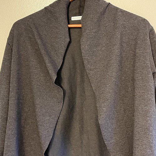 Makadamia Open Front Cover Up Womens Gray Long Sleeve Hi Lo Cardigan Top 40 - Picture 11 of 12