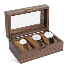 3/6/10/12 Slot Unisex Watch Box Display Case Organizer Glass Jewelry Storage