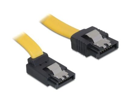 SATA Kabel Stecker abgewinkelt oben > gerade gelb 100cm