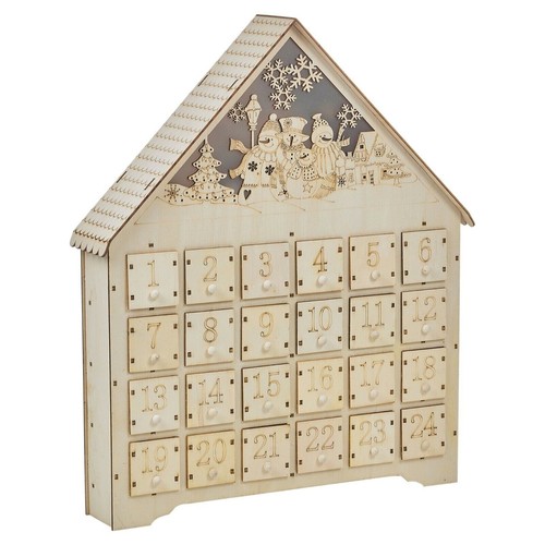 Calendario de Adviento de Navidad de madera con iluminación LED decoración de Navidad - Imagen 3 de 3