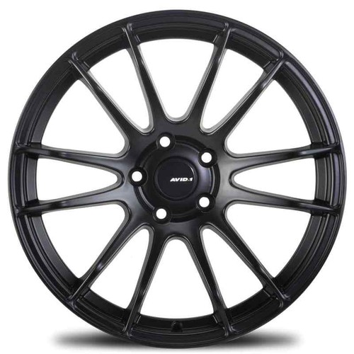 19x8.5 +35 F, 19x9.5 +35 R, Avid 1 AV-20 5x114.3 Matte Black Wheels (Set of 4) - Picture 3 of 3