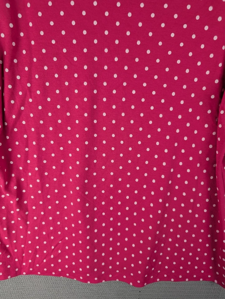 Karen Scott Top Camiseta Rosa Lunares Talla XL Informal Mezcla Algodón Foto 4 de 4
