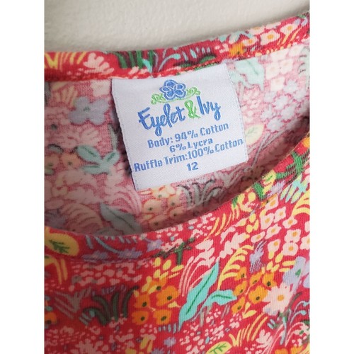 Eyelet & Ivy Girls Floral Ruffle Top Size 12 - Picture 3 of 5