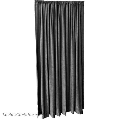 Black 180 Inch Long Fire Treated Velvet Curtain Panel W Rod Pocket Custom D Black 180 Inch Long Fire Treated Velvet, Long Curtain Rods 180
