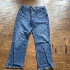 Lee Womens Denim Jeans Dark Wash Size 18 Measure 36X31 Relaxed Fit AB23