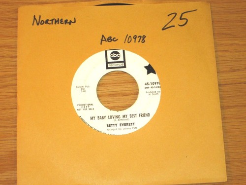 PROMO NORTHERN SOUL 45 RPM - BETTY EVERETT - ABC 10978 - "MY BABY LOVING MY..." - 第 1/2 張圖片