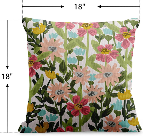 Wildflower Outdoor Waterproof Throw Pillow Covers 18 X 18 Inch Set of 2, Yellow - Picture 3 of 7