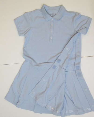 LANDS END 2 Blue School Uniform Adaptive Short Sleeve Mesh Polo Dresses Girls 8 - Bild 3 von 10