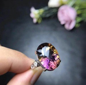 9-32Ct-Oval-Cut-Natural-Ametrine-Wedding-Ring-14k-White-Gold-Finish-925-Silver