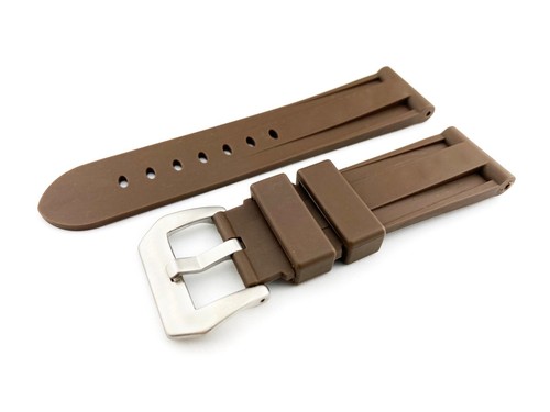 22mm 24mm Brown Rubber Silicone Diving Strap Band fit PANERAI OFFICINE Watches - Picture 4 of 10