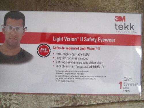 Protective Safety Eyware 3M Tekk Protection LED Light Vision II 97490 New in box