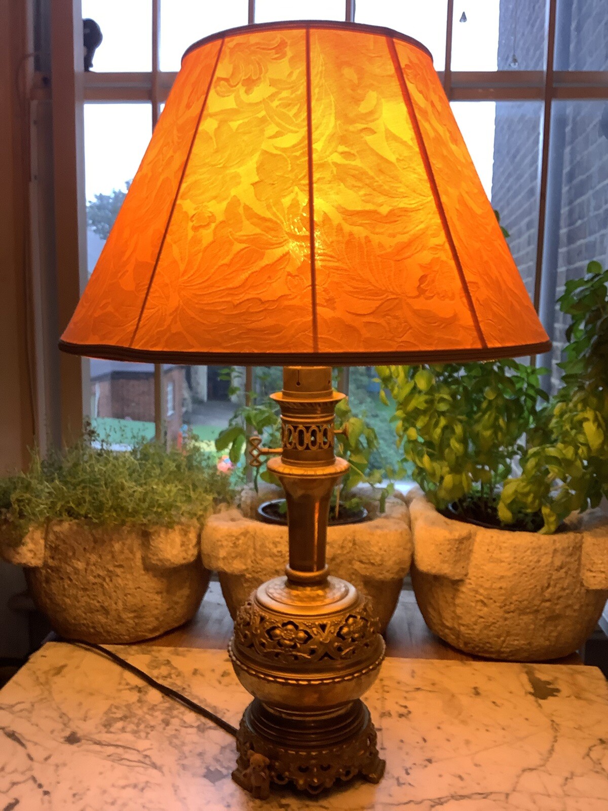 Pair Of French Antique Table Lamps With Chinese Decoration eBay