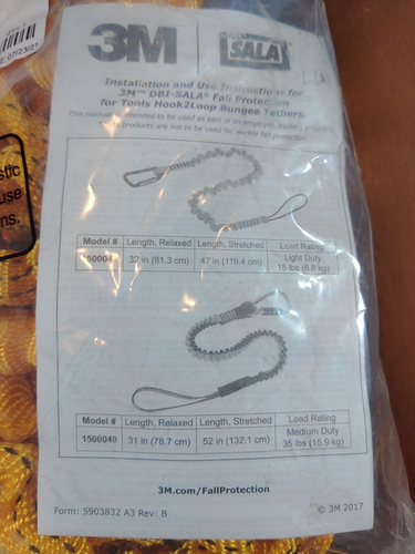 10 Pack 3M DBI Sala 1500048 Hook2Loop Bungee Tether 32" 15Lb Max - Picture 3 of 4