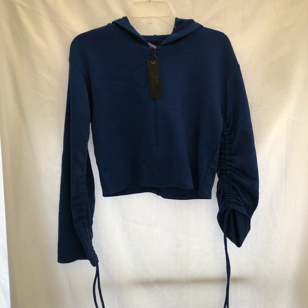MAISON CINQCENT 500 Royal Blue Hoodie Zip UP women Sweatshirt size Small eBay