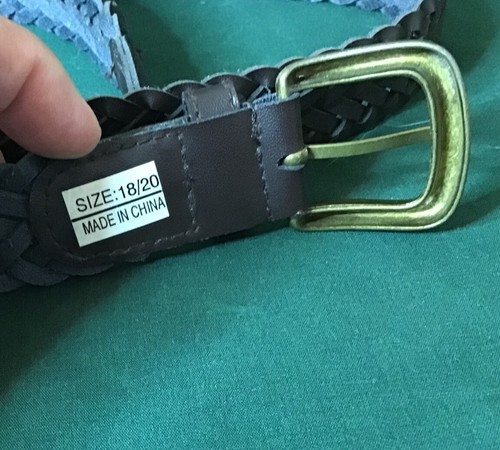 womens large leather braided belt - Picture 3 of 4