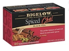Bigelow Spiced Chai Black Tea Bags, 20 Count Box